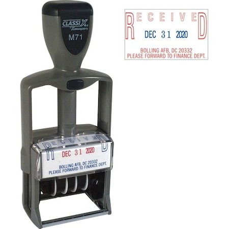 Shachihata STAMP, DATE, 1-1/8X1-5/8, 4LNE XSTM71